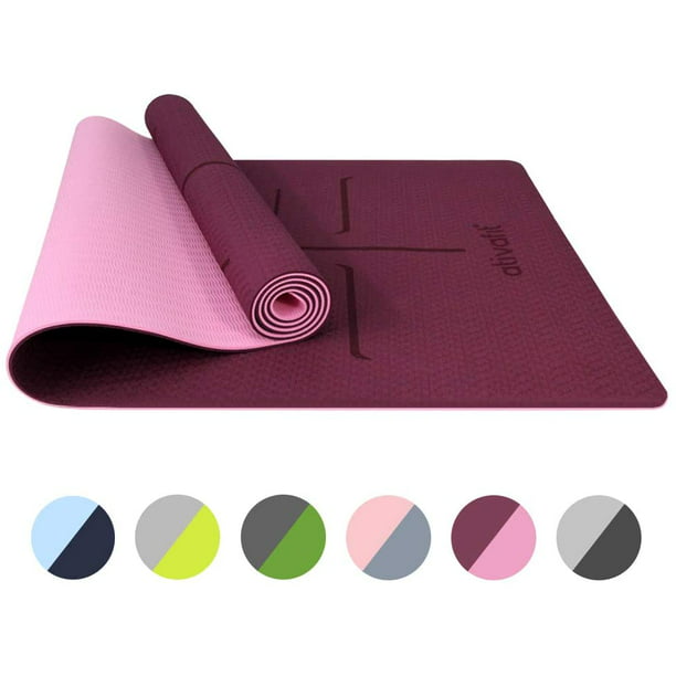 Pilates Workout 72x24 inches and 6mm Thick Jummi Yoga mat with Carry Strap Non-Slip Light-Weight Non Toxic eco-Friendly TPE Material for Yoga Exercise and Fitness 
